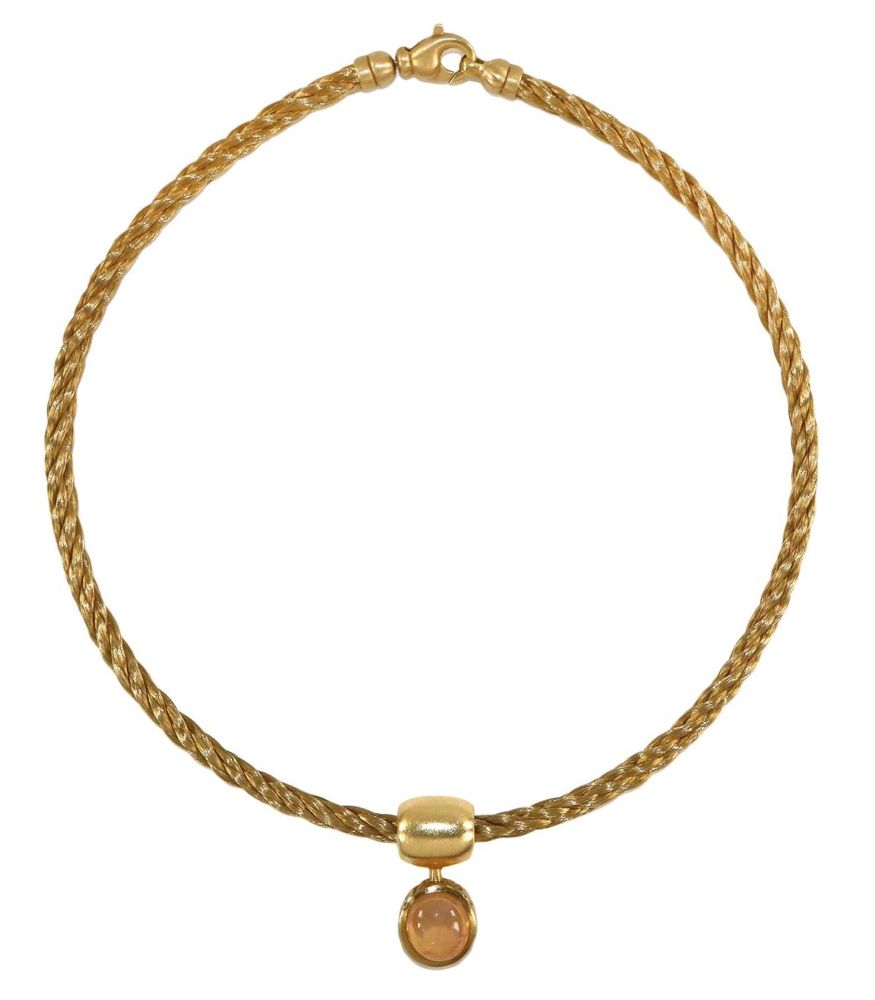 Große Abbildung Nr.1: 126-2387 Flechtcollier mit Opal: (Schmuck, Colliers)