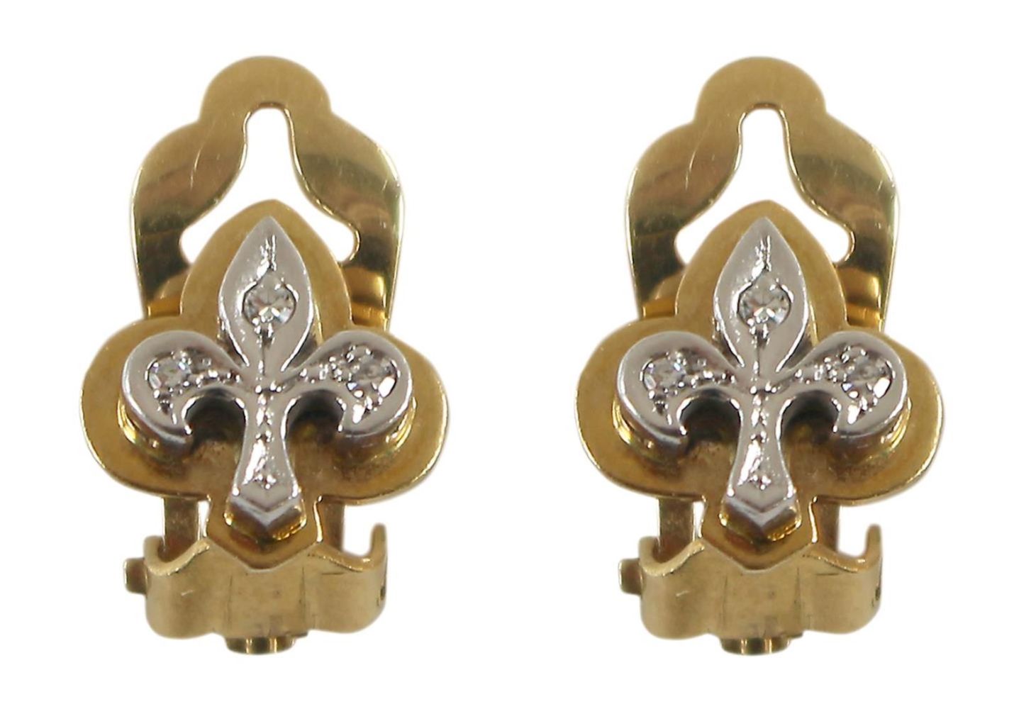 Große Abbildung Nr.1: 126-2405 Paar Ohrclips "Lilienblüte": (Schmuck, DRC Pforzheim)