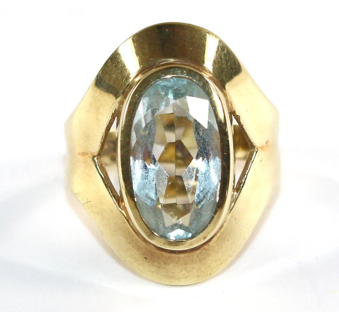 Große Abbildung Nr.1: 126-2435 Aquamarinring 585 GG: (Schmuck, Ringe)