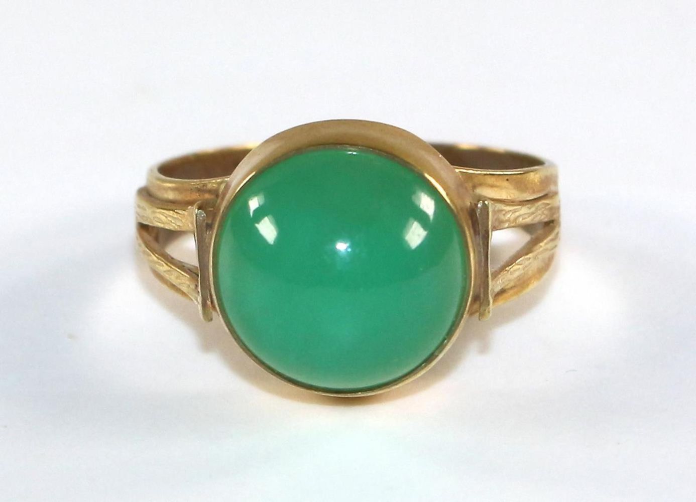 Große Abbildung Nr.1: 126-2439 Idar Oberstein Chrysoprasring: (Schmuck, Ringe)