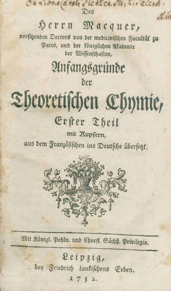 Große Abbildung Nr.2: 126-244 Macquer,(P.J.).: (Aus der Sammlung Professor Dr.Dr.Johannes Büttner Teil 1)
