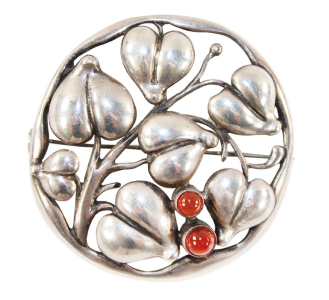 Große Abbildung Nr.1: 126-2453 Brosche mit Blätterdekor: (Schmuck, Theodor Fahrner)