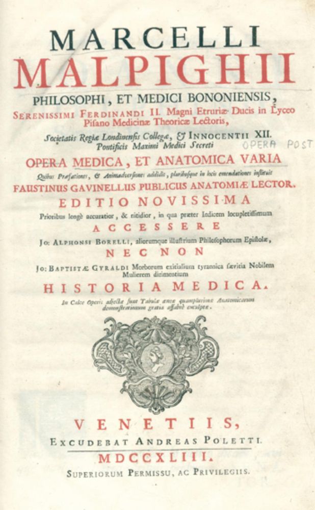 Große Abbildung Nr.1: 126-247 Malpighi,M.: (Aus der Sammlung Professor Dr.Dr.Johannes Büttner Teil 1)