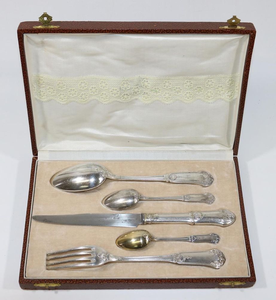 Große Abbildung Nr.3: 126-2528 Menagere des Jugendstil: (Silber, Versilbertes)