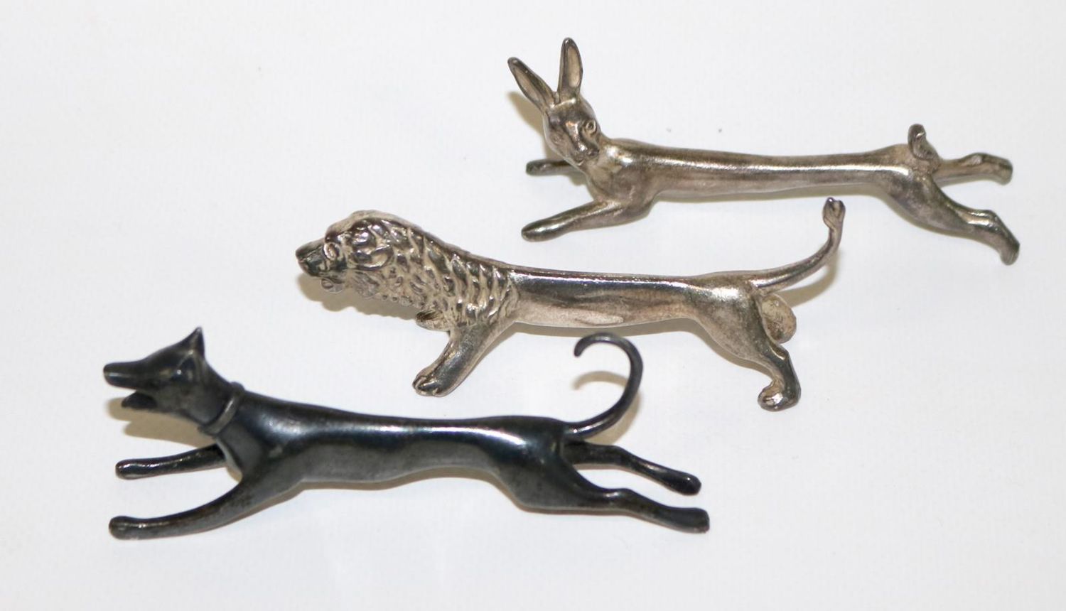 Große Abbildung Nr.1: 126-2529 Messerbänke des Art Deko: (Silber, Versilbert)
