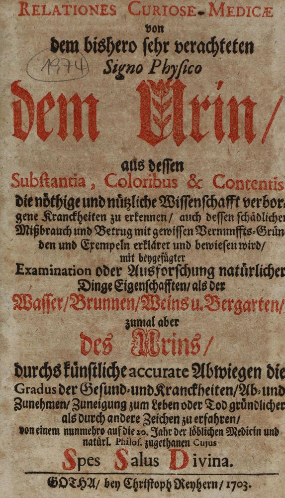 Große Abbildung Nr.1: 126-288 Relationes curiose-medicae: (Aus der Sammlung Professor Dr.Dr.Johannes Büttner Teil 1)