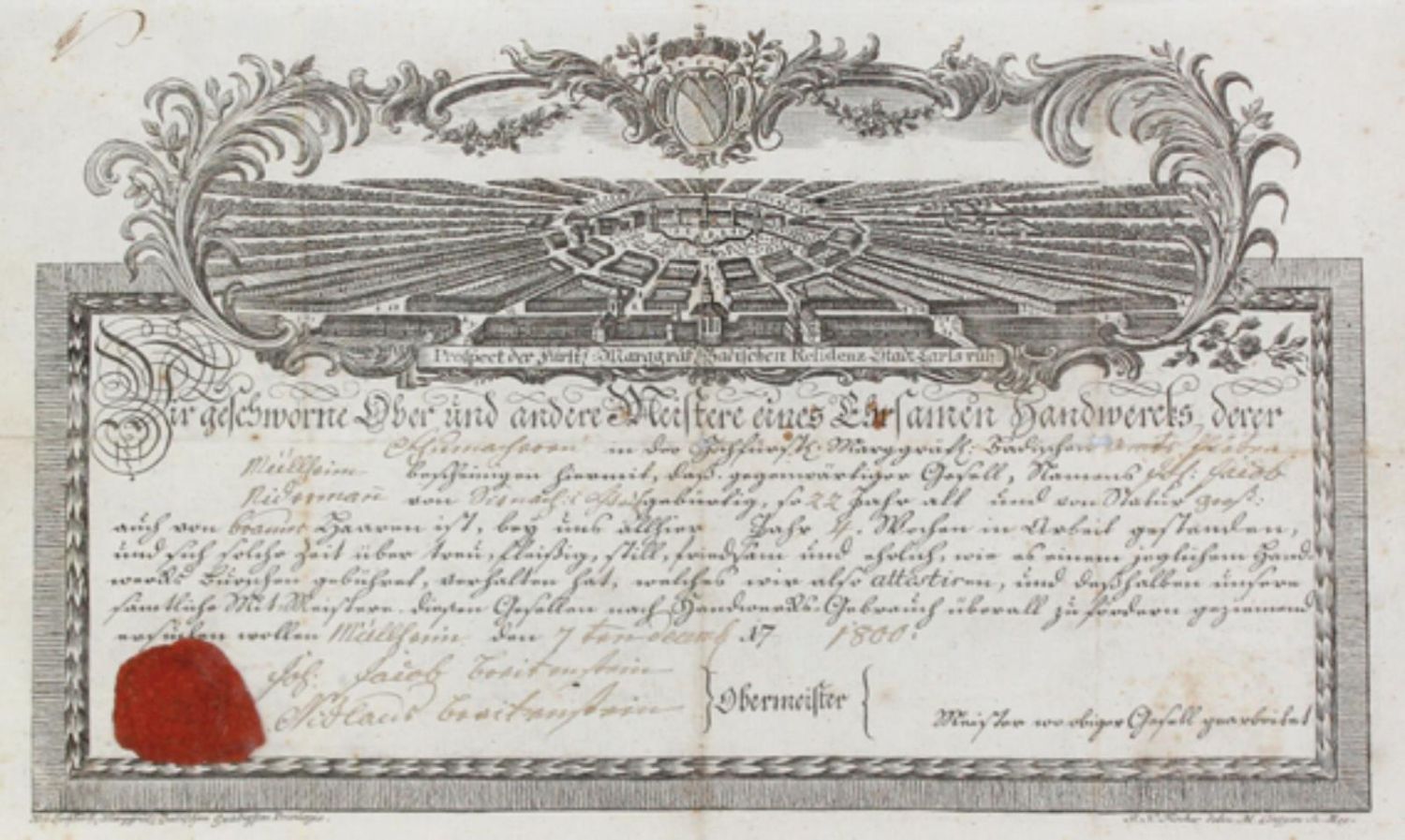 Große Abbildung Nr.1: 126-2931 Gesellenbrief.: (Deutschland, Karlsruhe)