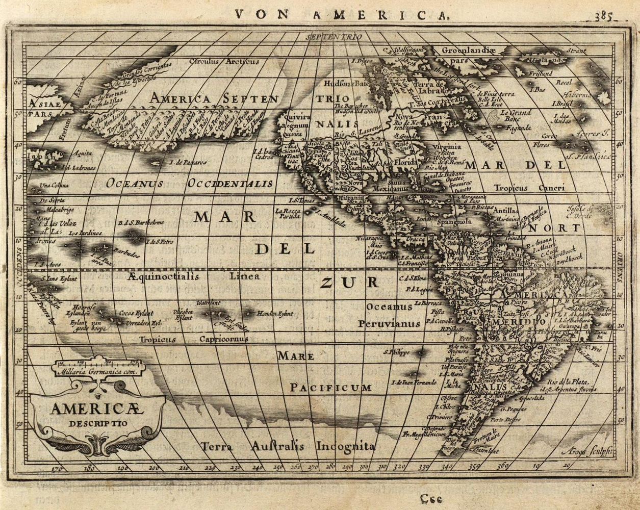 Große Abbildung Nr.1: 126-3011 Americae Descriptio.: (Ausland, America)