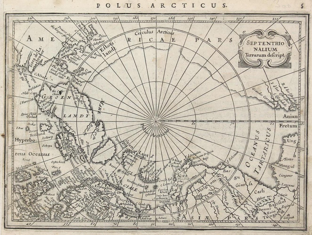 Große Abbildung Nr.1: 126-3018 Septentrionalium Terrarum descript.: (Ausland, Arktis-Antarktis-Nordländer)