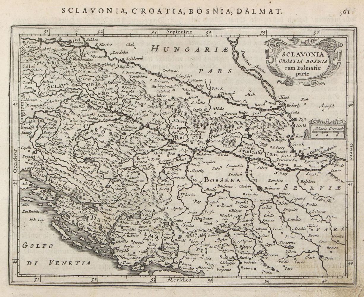 Große Abbildung Nr.1: 126-3028 Sclavonia, Croatia, Bosnia cum Dalmatiae parte.: (Ausland, Balkan.)