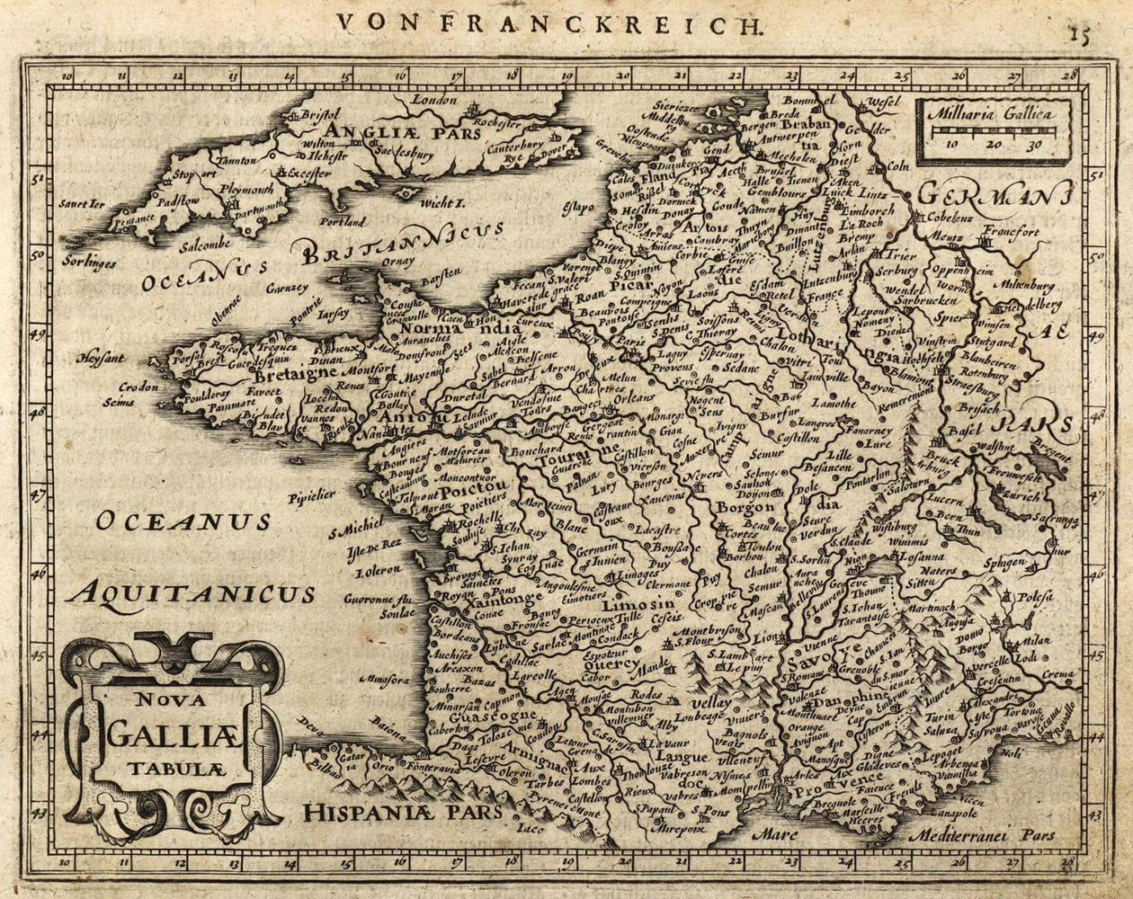Große Abbildung Nr.1: 126-3057 Nova galiae Tabula. - Picardia. -Bologna Guines com.: (Ausland, Frankreich)