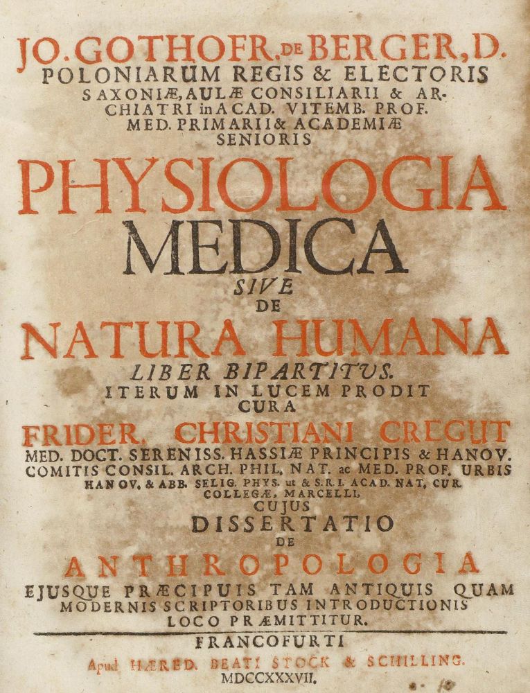 Große Abbildung Nr.1: 126-31 Berger,J.G.v.: (Aus der Sammlung Professor Dr.Dr.Johannes Büttner Teil 1)