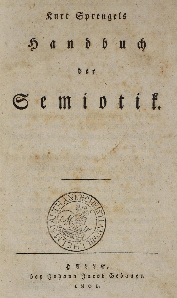 Große Abbildung Nr.1: 126-320 Sprengel, Kurt P. J.: (Aus der Sammlung Professor Dr.Dr.Johannes Büttner Teil 1)