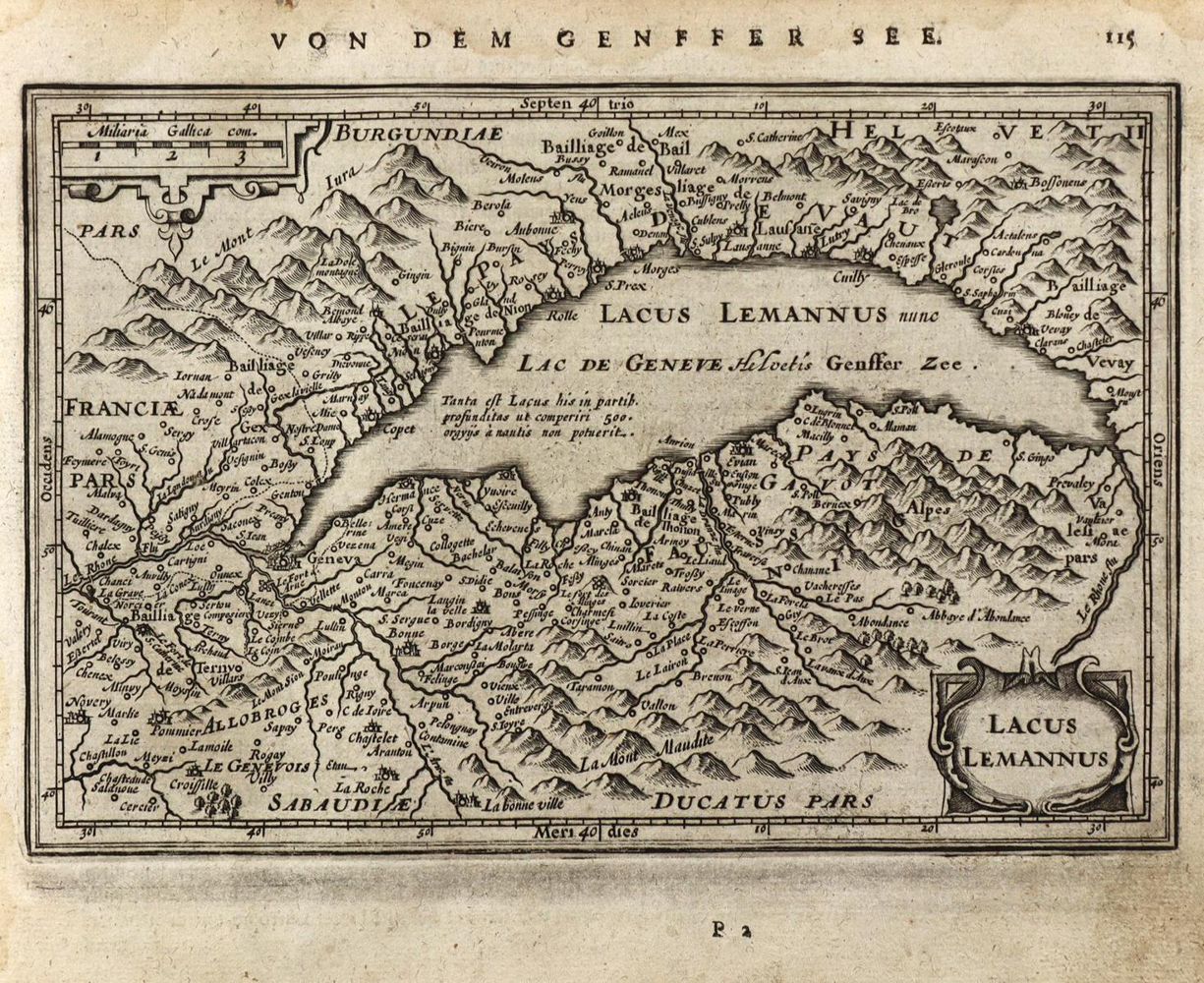 Große Abbildung Nr.1: 126-3220 Lacus Lemannus. - Nova Helvetia tabula. - Zurichou.: (Ausland, Schweiz.)