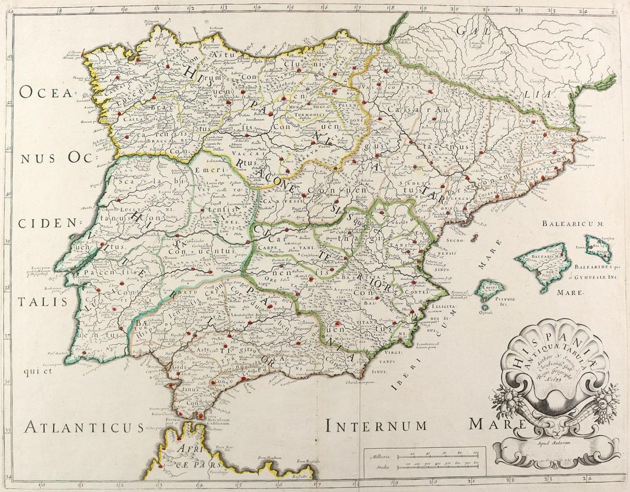 Große Abbildung Nr.1: 126-3256 Hispaniae antiquae tabula.: (Ausland, Spanien)