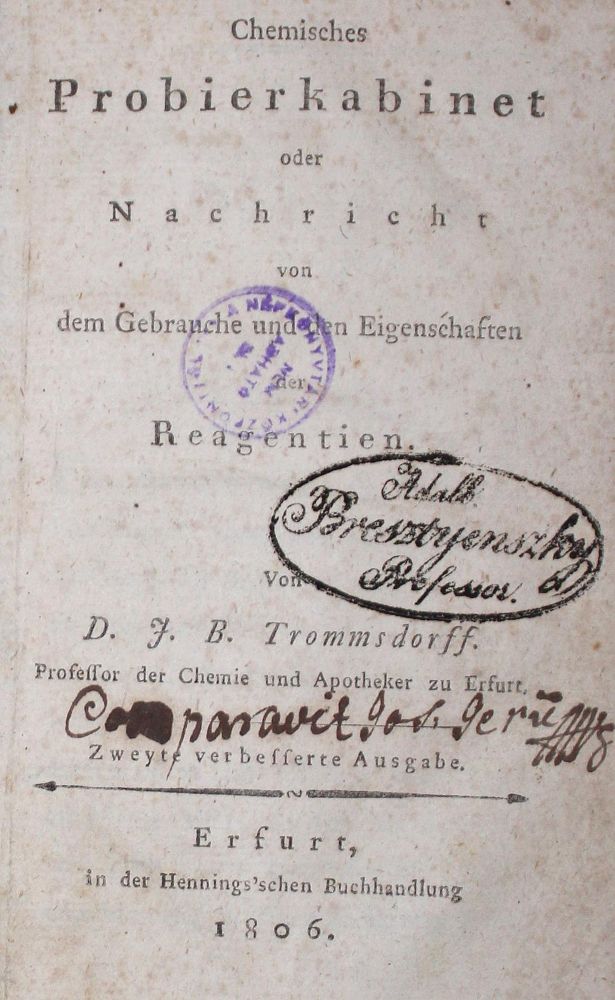 Große Abbildung Nr.1: 126-341 Trom(m)sdorff,J.B.: (Aus der Sammlung Professor Dr.Dr.Johannes Büttner Teil 1)