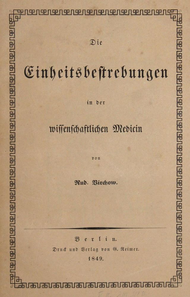 Große Abbildung Nr.1: 126-354 Virchow,R.: (Aus der Sammlung Professor Dr.Dr.Johannes Büttner Teil 1)