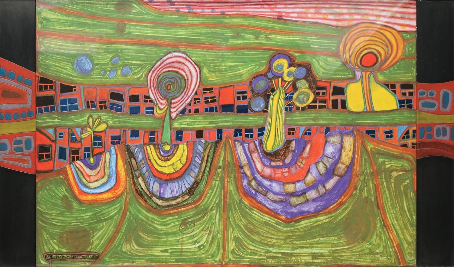 Große Abbildung Nr.2: 126-3768 Hundertwasser, Friedensreich: (Künstlergraphik)