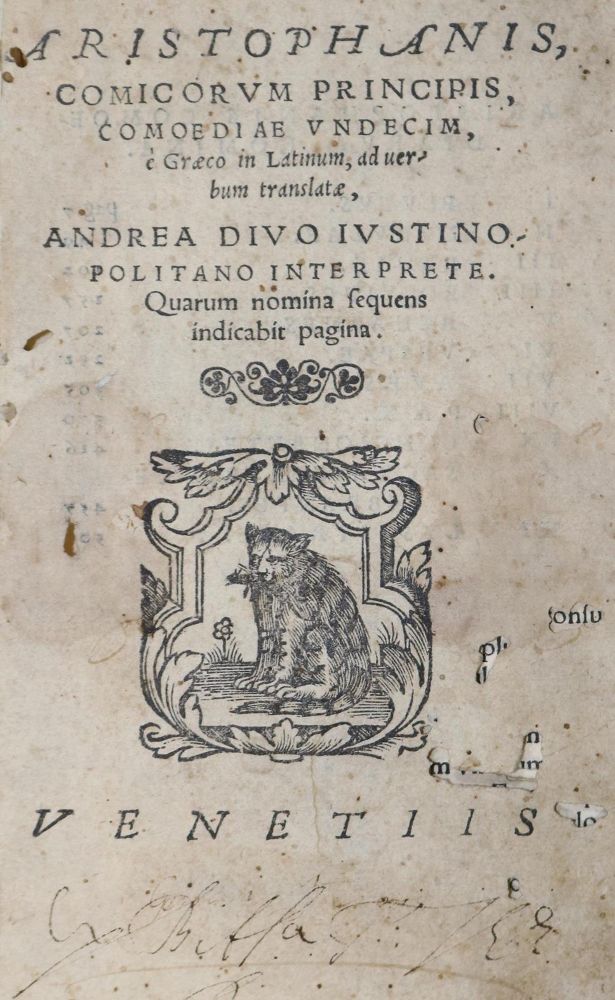 Große Abbildung Nr.1: 126-382 Aristophanes.: (Alte Drucke, Handschriften und Theologie)