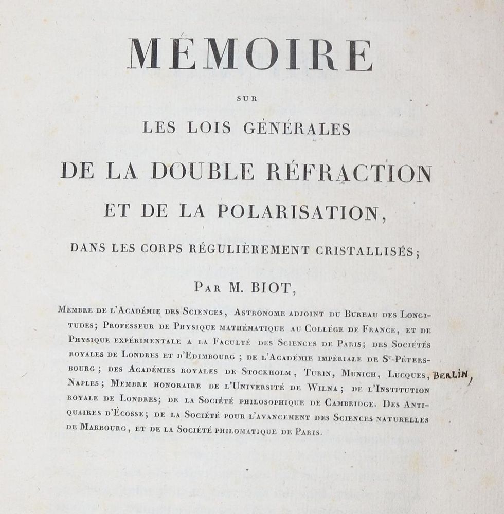 Große Abbildung Nr.1: 126-40 Biot,(J.B.).: (Aus der Sammlung Professor Dr.Dr.Johannes Büttner Teil 1)