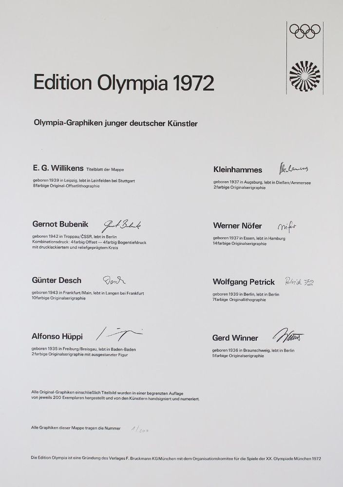 Große Abbildung Nr.3: 126-4058 Edition Olympia 1972.: (Künstlergraphik, Olympia)