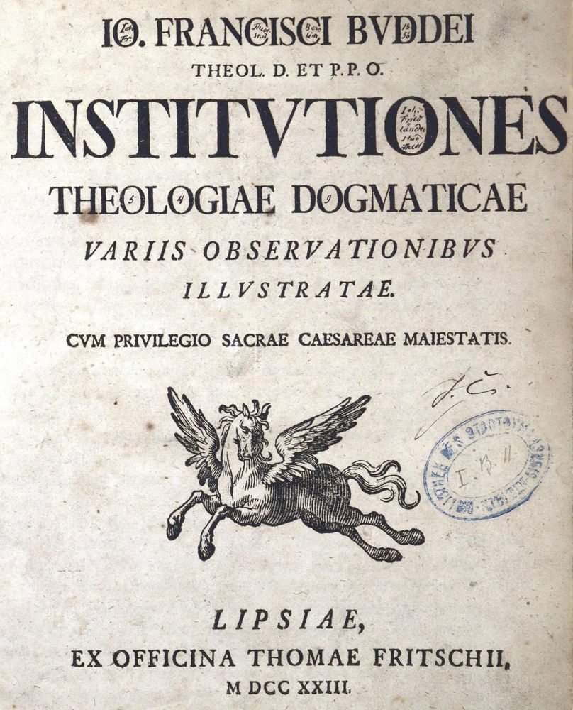 Große Abbildung Nr.1: 126-426 Buddeus,J.F.: (Alte Drucke, Handschriften und Theologie)