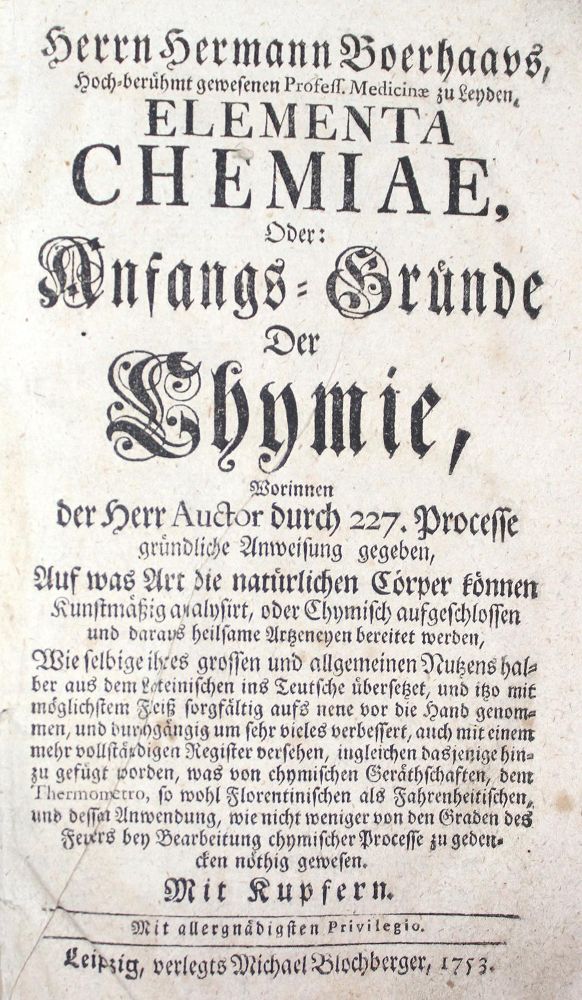 Große Abbildung Nr.1: 126-46 Boerhaave,H.: (Aus der Sammlung Professor Dr.Dr.Johannes Büttner Teil 1)