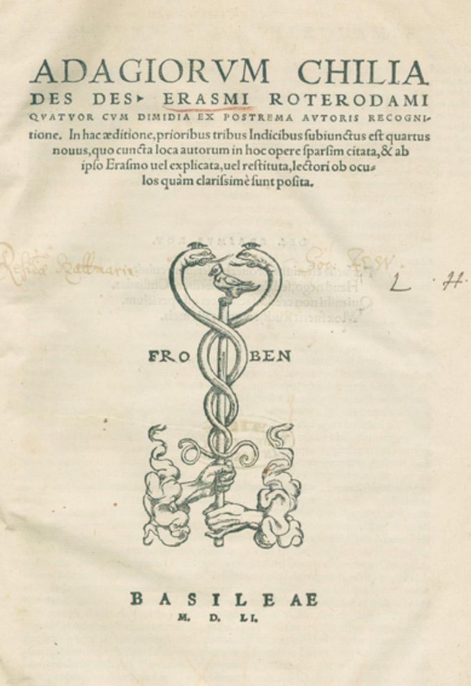 Große Abbildung Nr.1: 126-461 Erasmus von Rotterdam,D.: (Alte Drucke, Handschriften und Theologie)