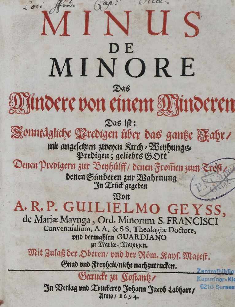 Große Abbildung Nr.1: 126-474 Geyss,W.: (Alte Drucke, Handschriften und Theologie)