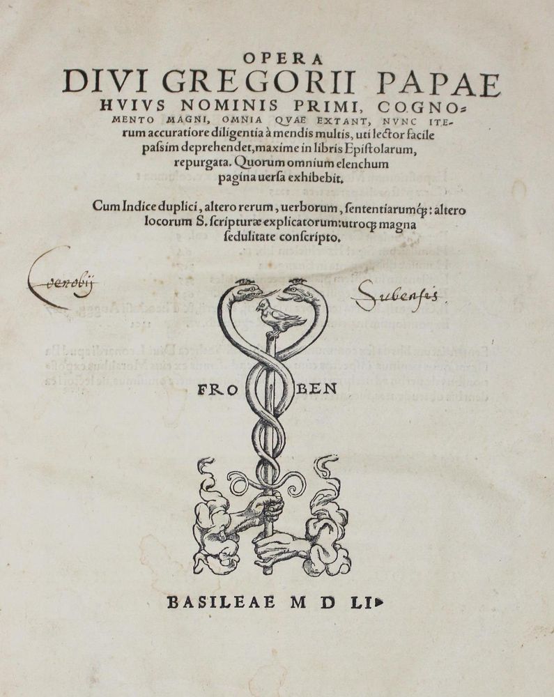 Große Abbildung Nr.1: 126-476 Gregor I., Papst.: (Alte Drucke, Handschriften und Theologie)