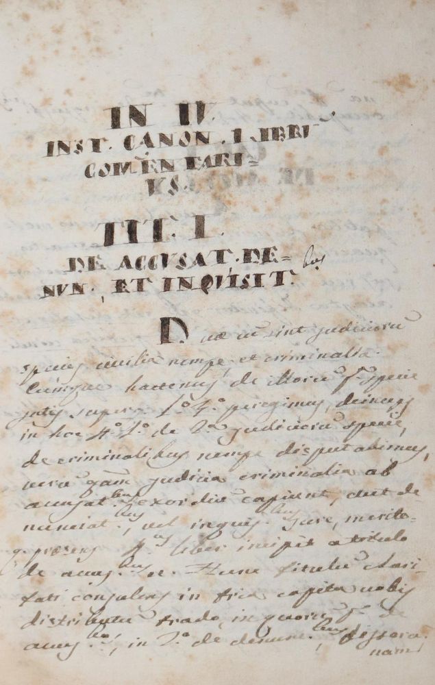 Große Abbildung Nr.1: 126-491 Inst(itutiones) Can(onici): (Handschriften, Juridica und Kriminologie)