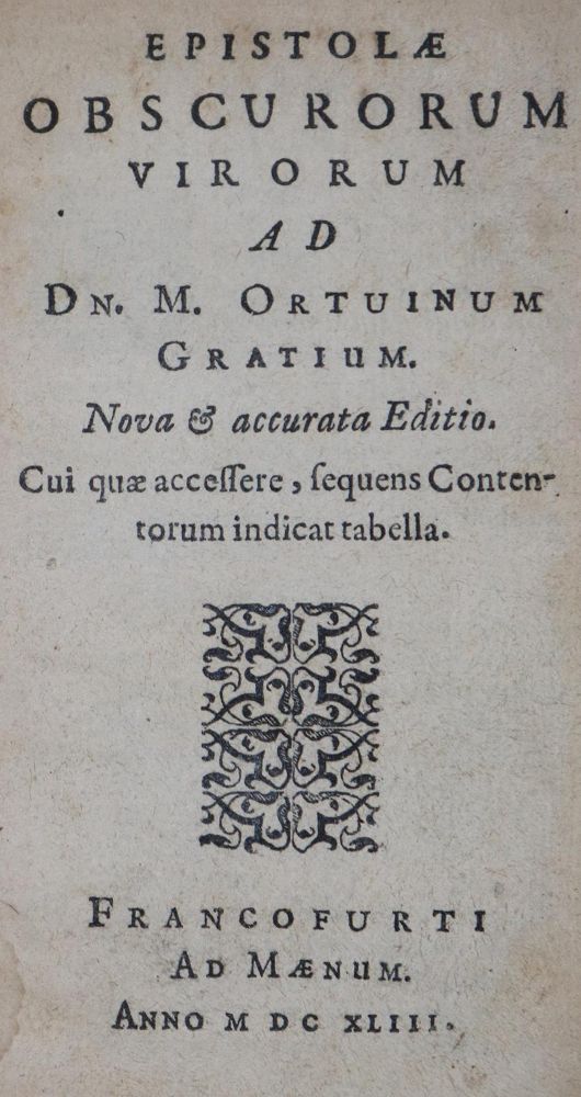 Große Abbildung Nr.1: 126-516 Hutten,U.v.: (Alte Drucke, Handschriften und Theologie)
