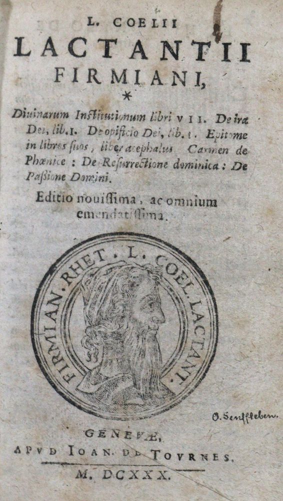 Große Abbildung Nr.1: 126-533 Lactantius,L.C.F.: (Alte Drucke, Handschriften und Theologie)