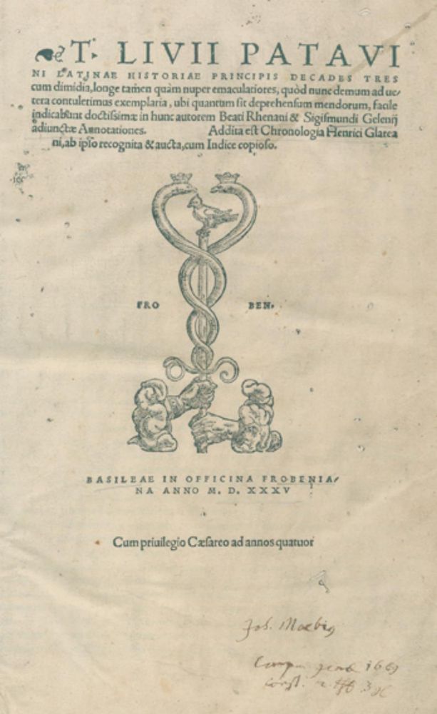 Große Abbildung Nr.1: 126-539 Livius,T.: (Alte Drucke, Handschriften und Theologie)