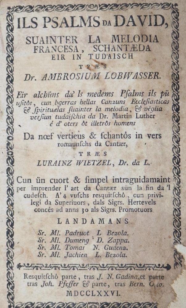 Große Abbildung Nr.1: 126-541 Lobwasser,A.: (Alte Drucke, Handschriften und Theologie)