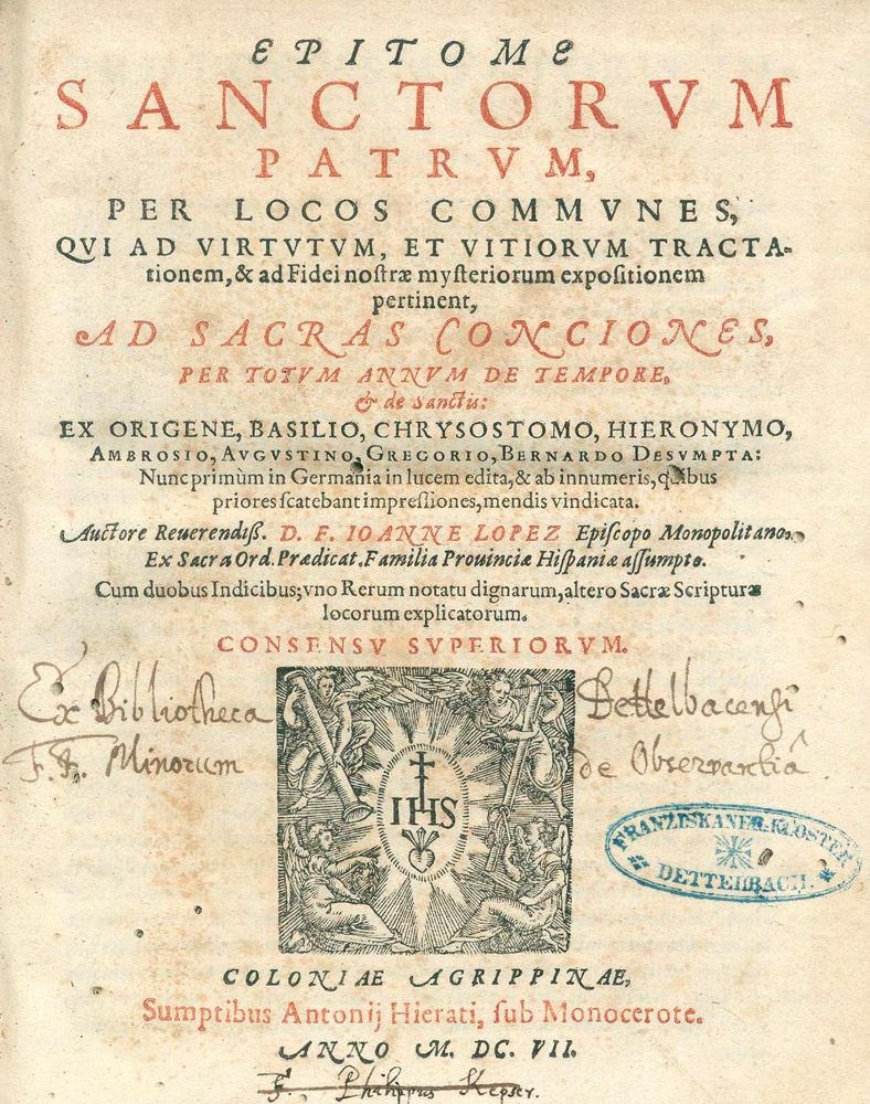 Große Abbildung Nr.1: 126-544 Lopez,I. (d.i. Juan).: (Alte Drucke, Handschriften und Theologie)