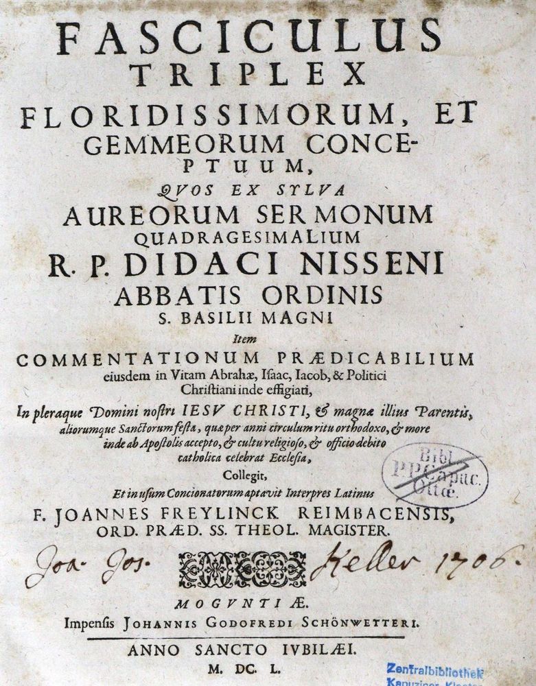 Große Abbildung Nr.1: 126-566 Niseno,D.: (Alte Drucke, Handschriften und Theologie)