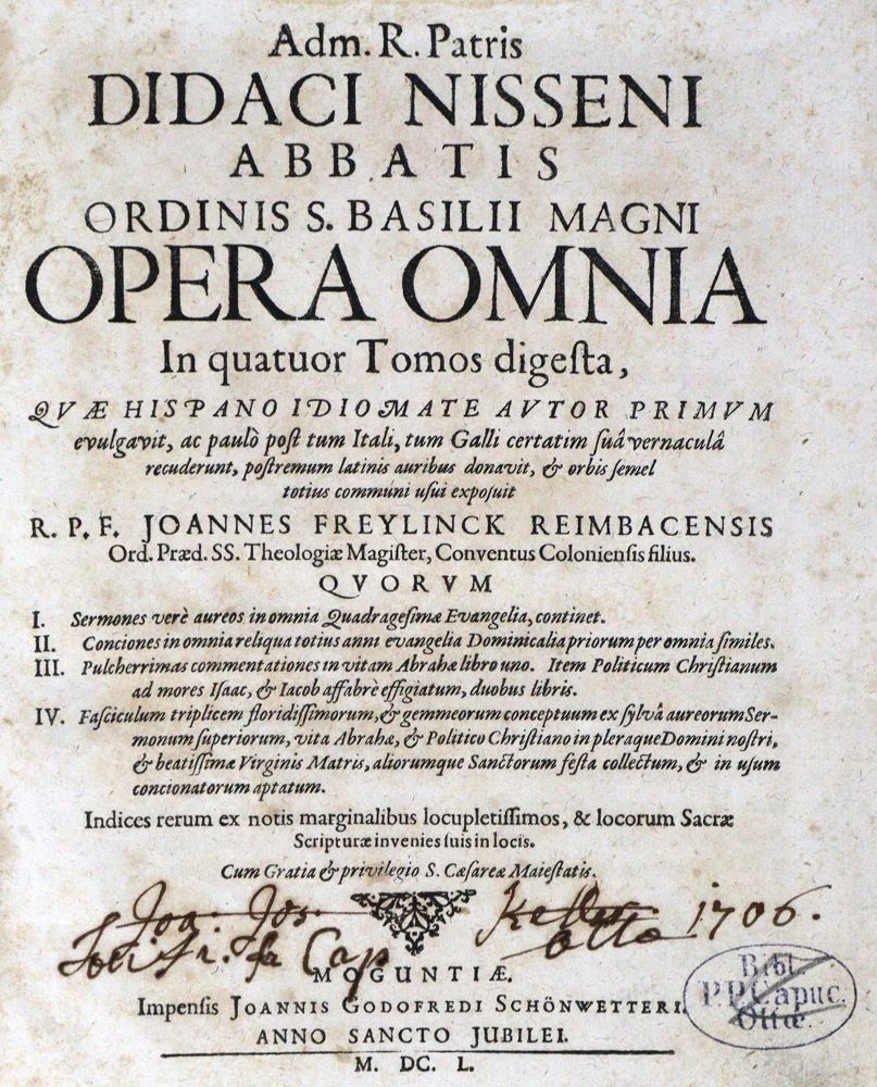 Große Abbildung Nr.2: 126-566 Niseno,D.: (Alte Drucke, Handschriften und Theologie)