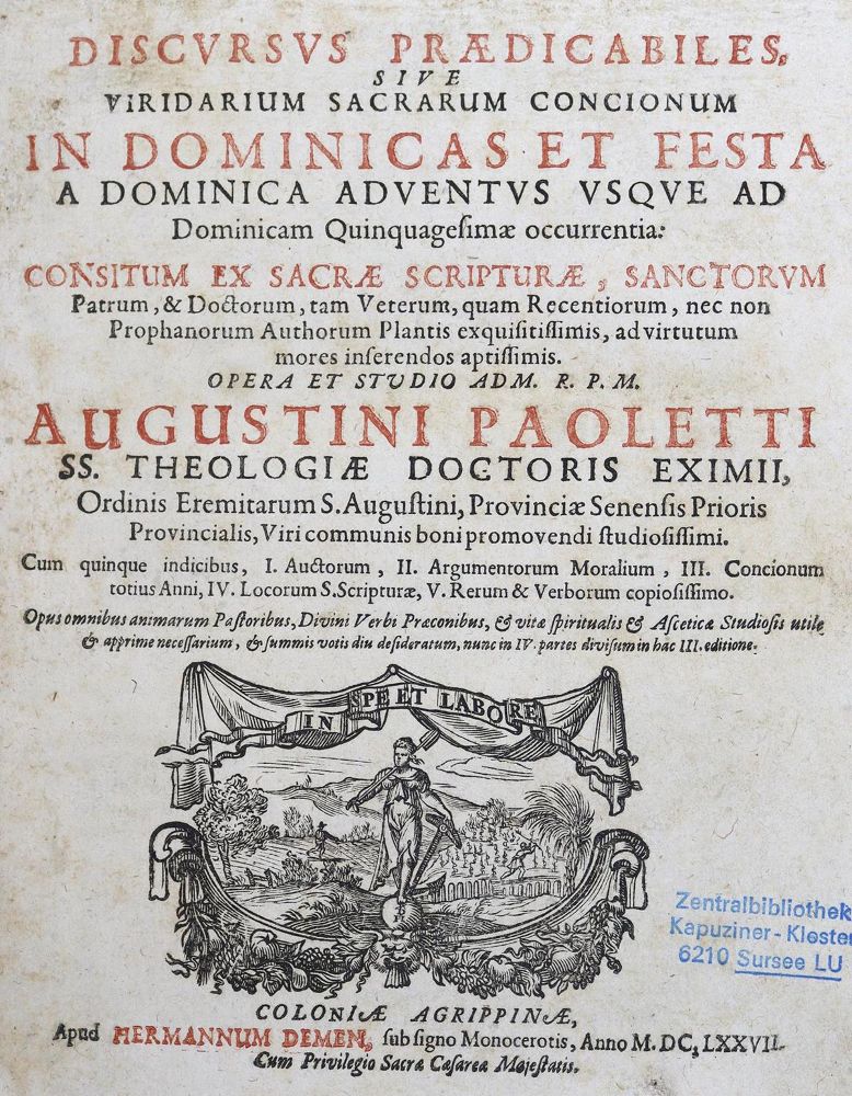 Große Abbildung Nr.1: 126-577 Paoletti,A.: (Alte Drucke, Handschriften und Theologie)