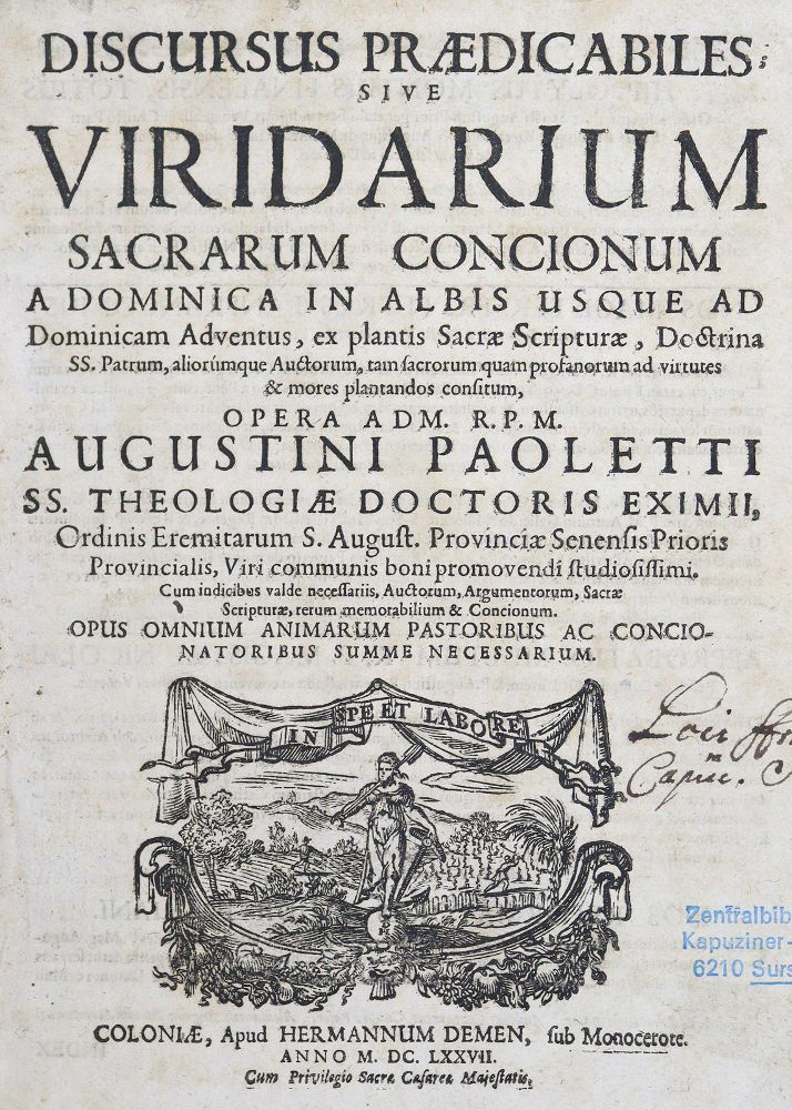 Große Abbildung Nr.2: 126-577 Paoletti,A.: (Alte Drucke, Handschriften und Theologie)