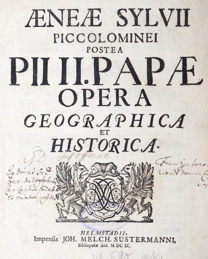 Große Abbildung Nr.1: 126-584 Pius II., Papst.: (Alte Drucke, Handschriften und Theologie)