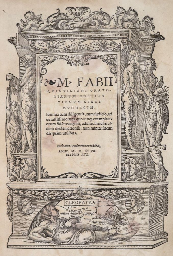 Große Abbildung Nr.1: 126-592 Quintilianus,M.F.: (Alte Drucke, Handschriften und Theologie)