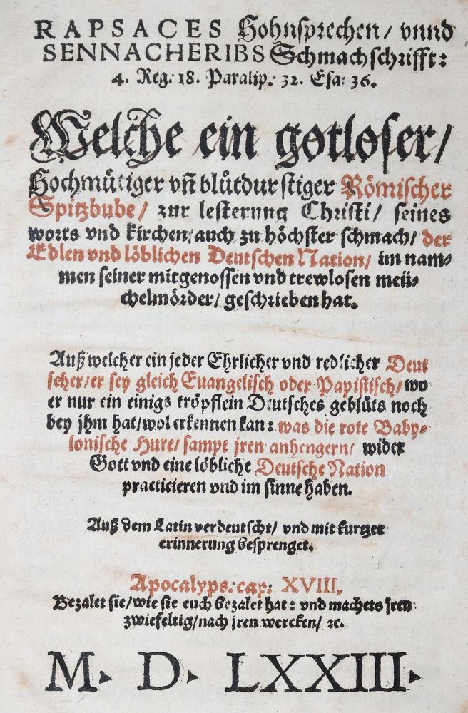 Große Abbildung Nr.1: 126-596 Rapsaces Hohnsprechen,: (Alte Drucke, Handschriften und Theologie)