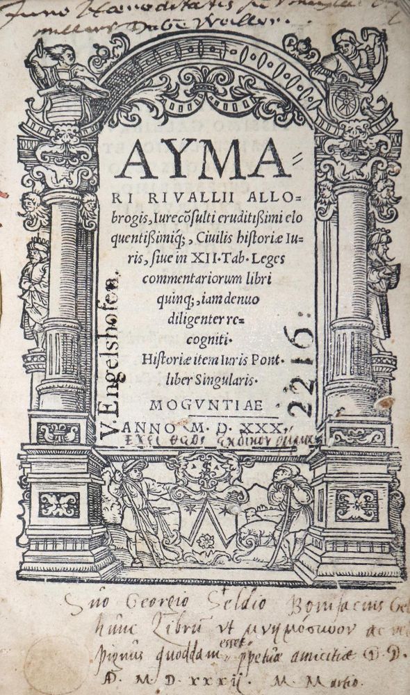 Große Abbildung Nr.1: 126-603 Rivallius,A.: (Alte Drucke, Handschriften und Theologie)