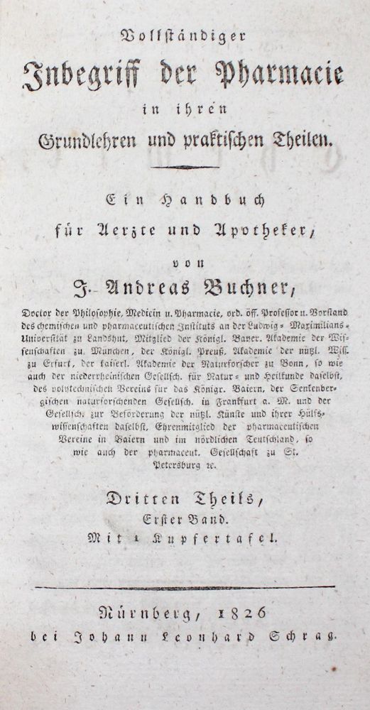 Große Abbildung Nr.1: 126-62 Buchner,J.A.: (Aus der Sammlung Professor Dr.Dr.Johannes Büttner Teil 1)