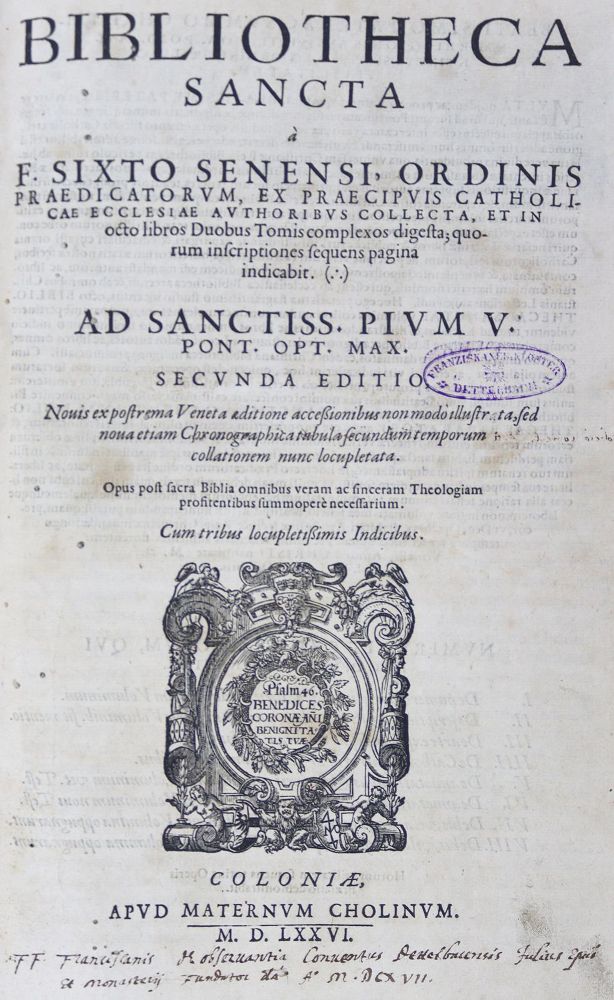 Große Abbildung Nr.2: 126-637 Sixtus von Siena.: (Alte Drucke, Handschriften und Theologie)