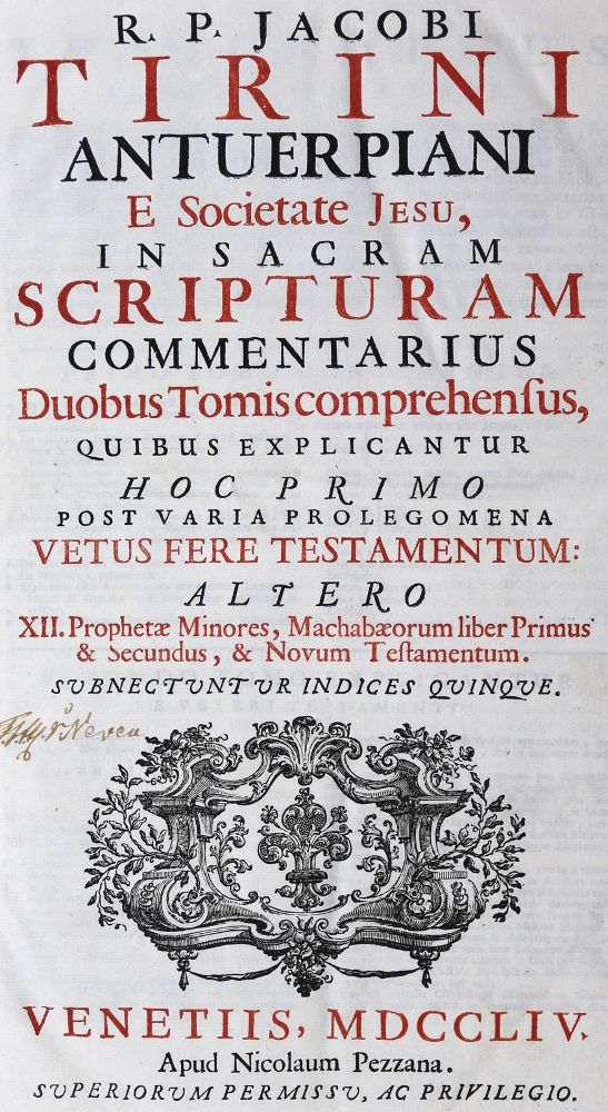 Große Abbildung Nr.1: 126-652 Tirinus,J.: (Alte Drucke, Handschriften und Theologie)