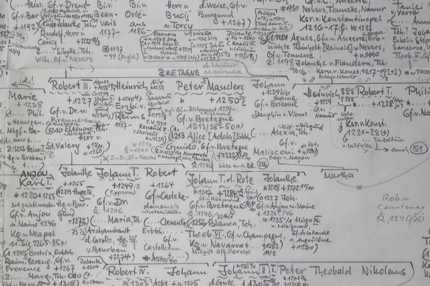 Große Abbildung Nr.1: 126-665 Stammtafeln.: (Genealogie und Heraldik, Handschriften)