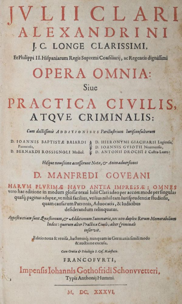 Große Abbildung Nr.1: 126-712 Claro,G.: (Juridica und Kriminologie)