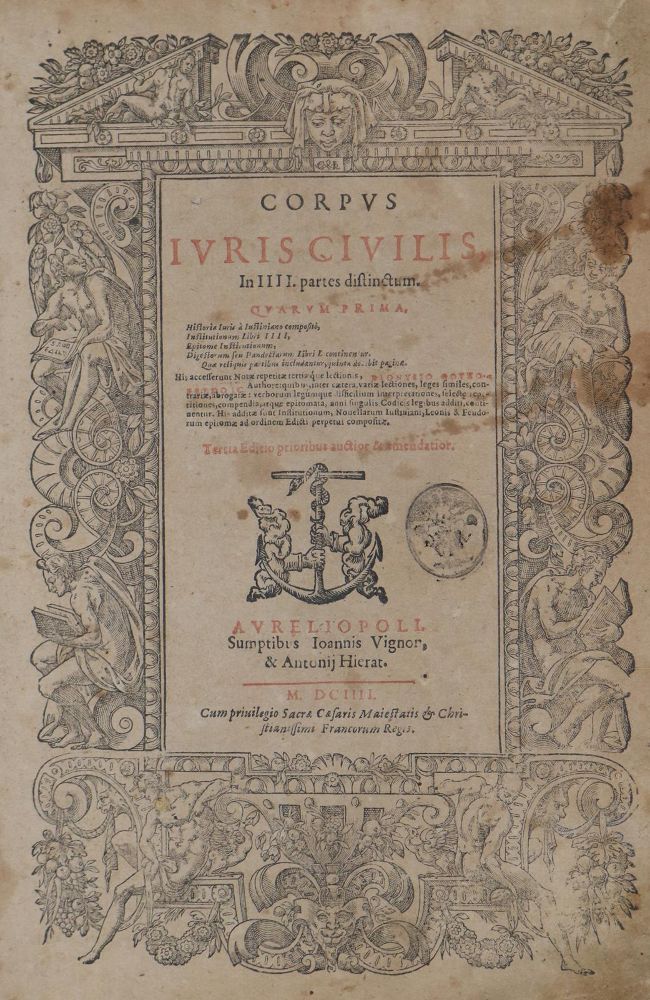 Große Abbildung Nr.1: 126-713 Corpus iuris civilis: (Juridica und Kriminologie)